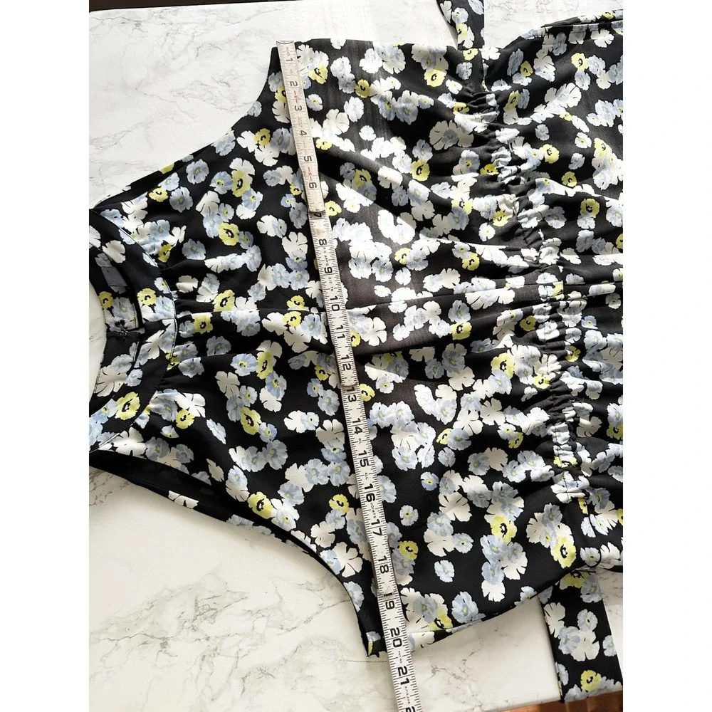 Ann Taylor Sleeveless Floral Self Tie Belt Halter Jumpsuit Women's Size 14